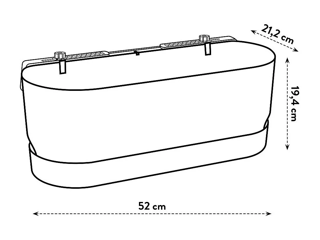 Balconnière Elho Greenville Easy Balcony noir - Longueur 52 cm