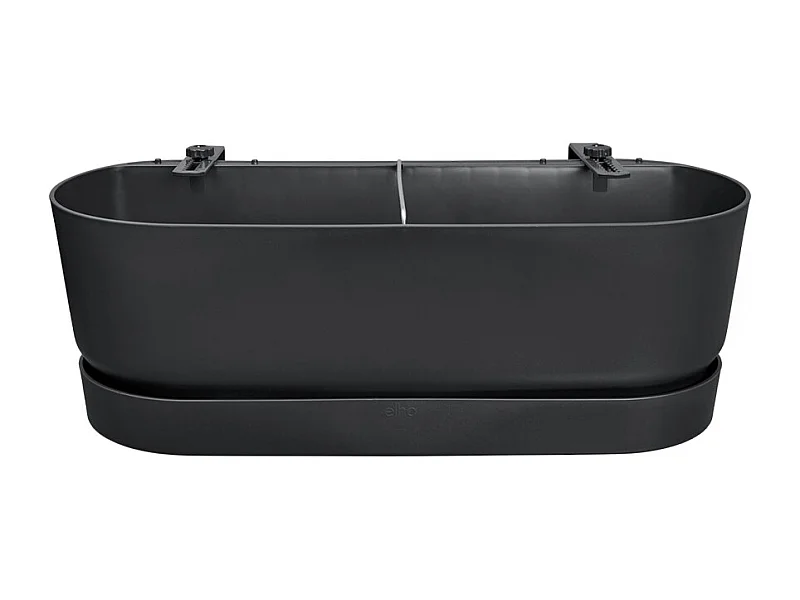 Schwarzer Blumentopf – Balkon – 21,2 x B 52 x 19,4 cm