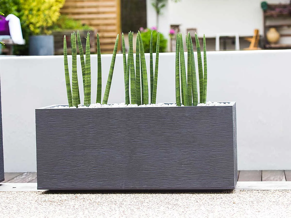 Jardinière rectangulaire Graphit - 99,5 x 39,5 x 43,5 cm - 97 L - Gris anthracite