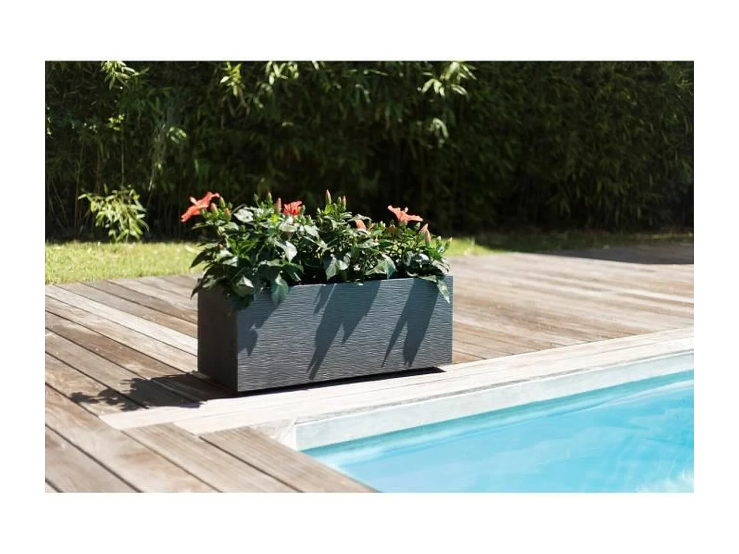 Jardinière rectangulaire Graphit Up 79,5 x 29,5 x 29,5 cm - 57L - Gris anthracite - Eda