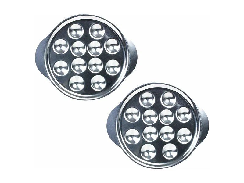 2 Schneckenbleche aus Edelstahl 12 Mulden