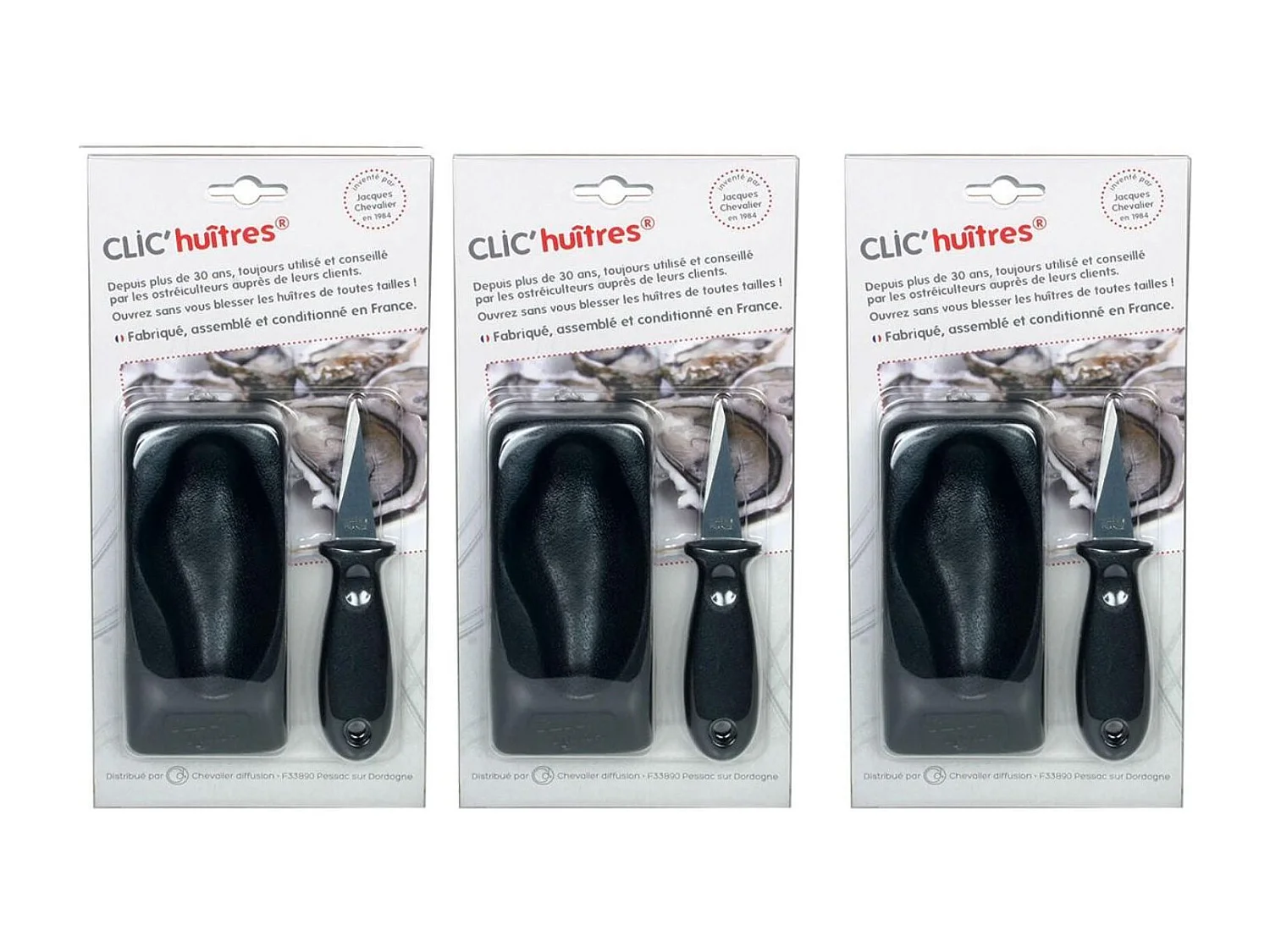 3 Austernmesser und Basen