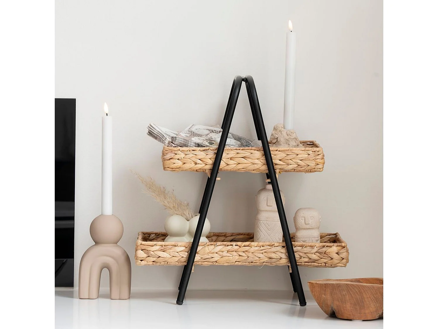 Alfaro Dienblad natuur, zwart.