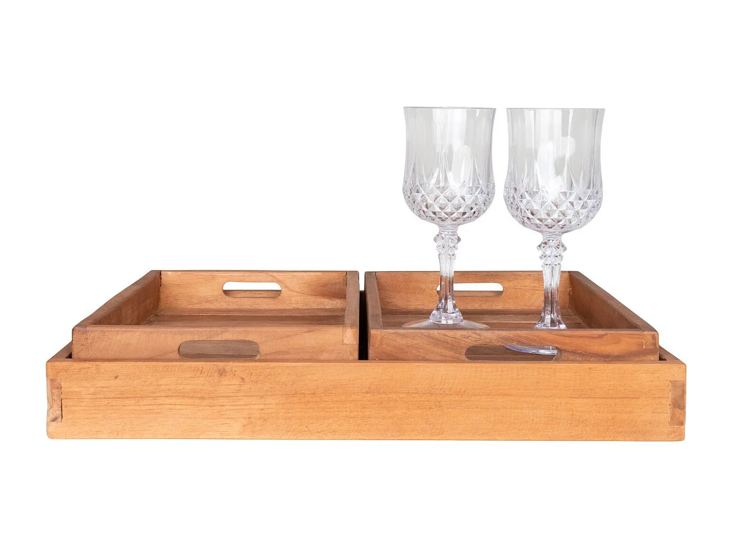 3 Plateau en teck naturel