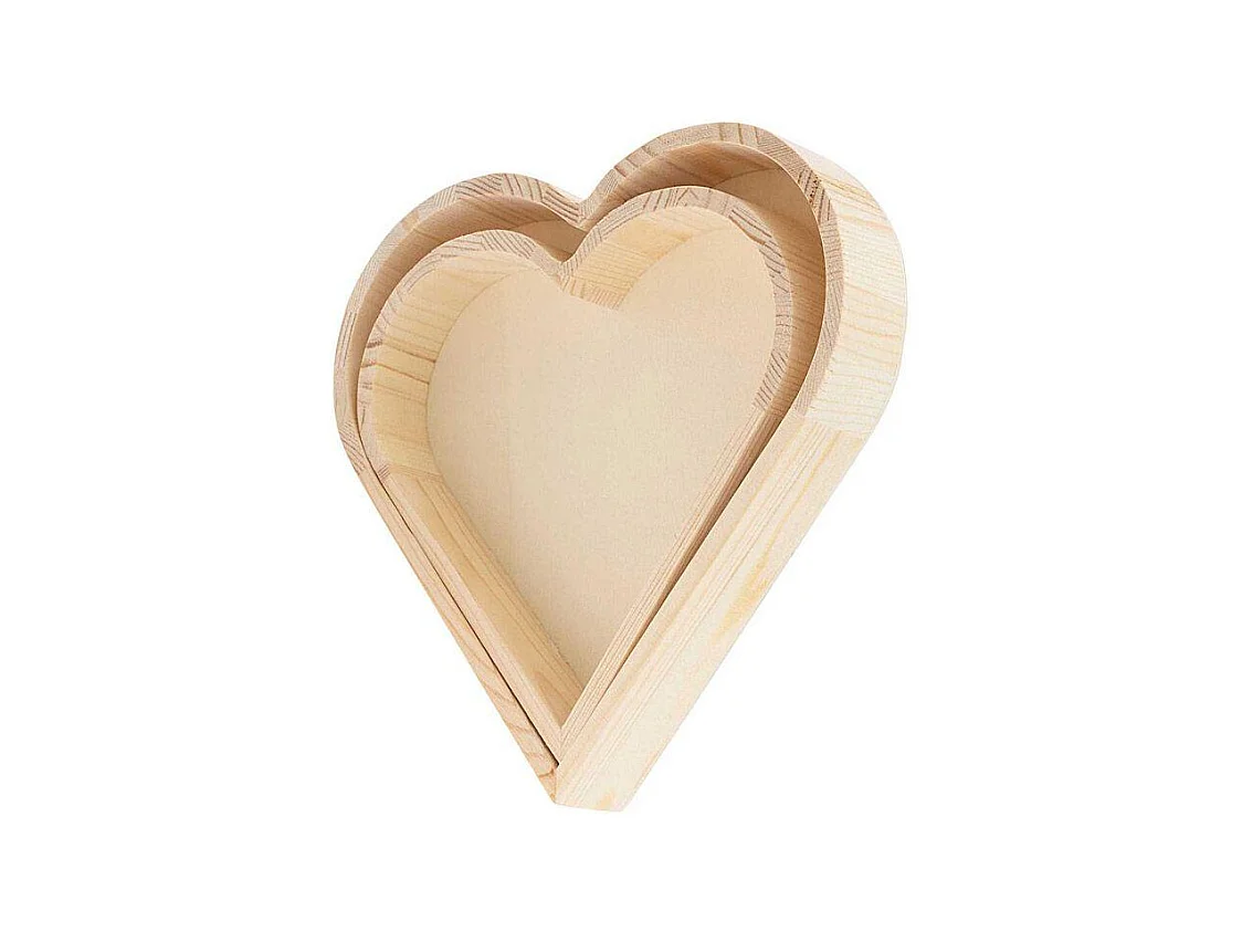 2 plateaux en bois cœur
