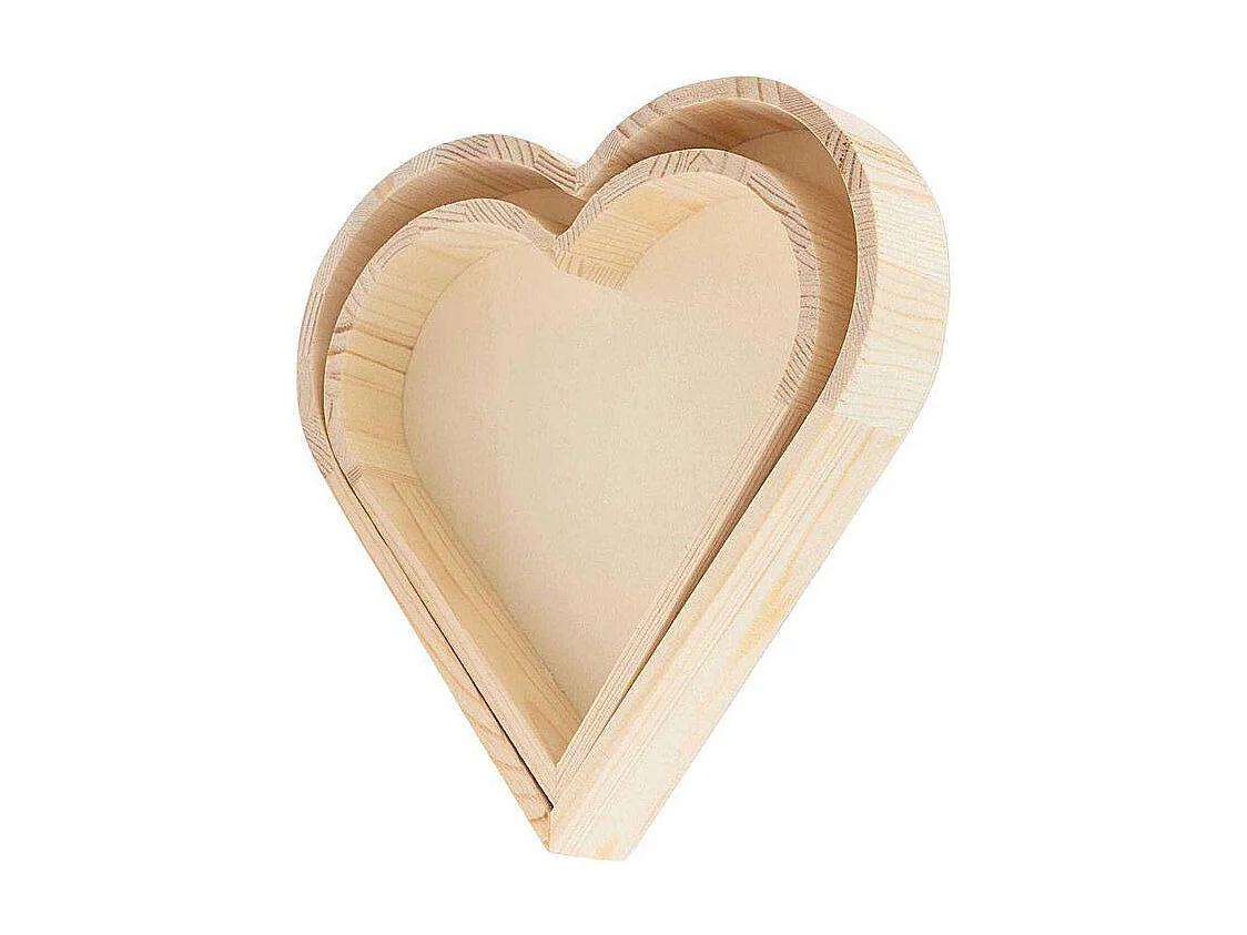 2 plateaux en bois cœur