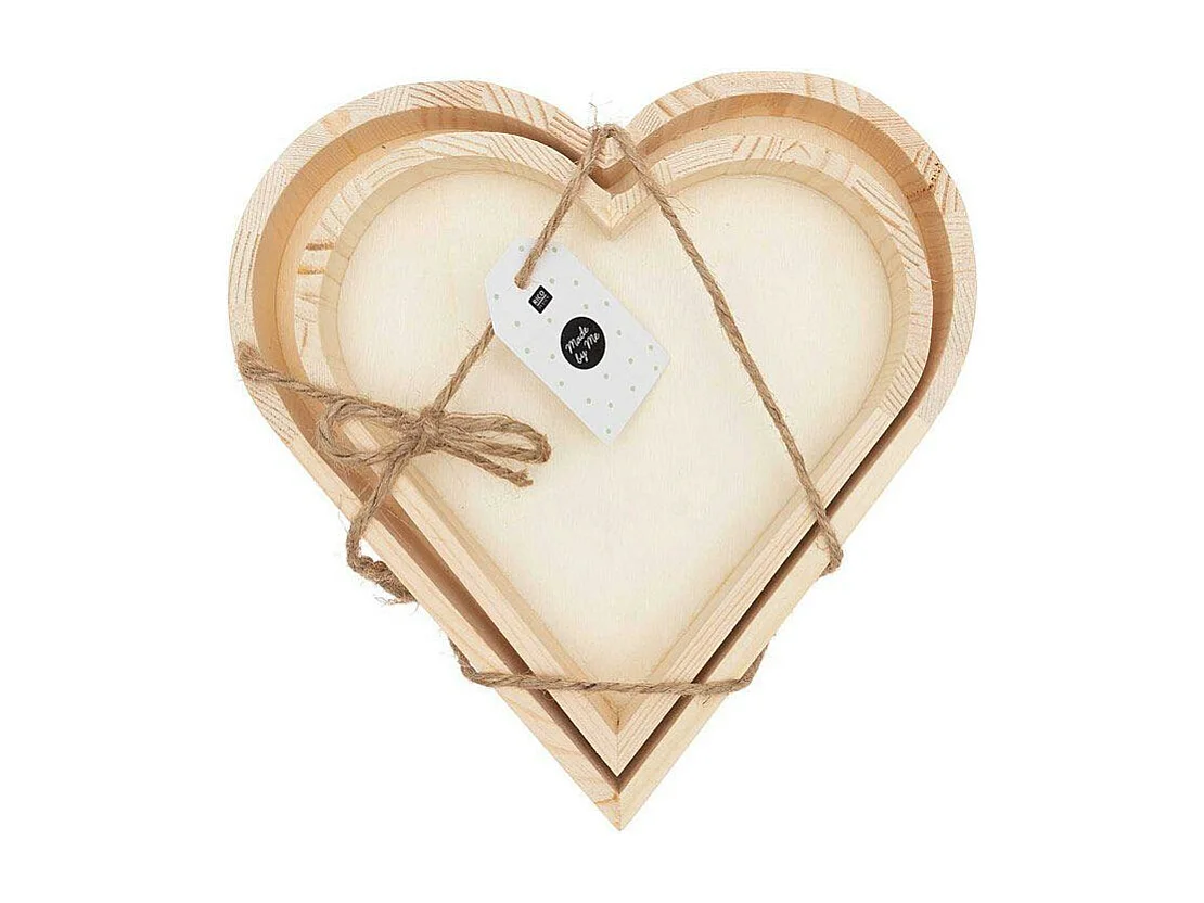 2 plateaux en bois cœur