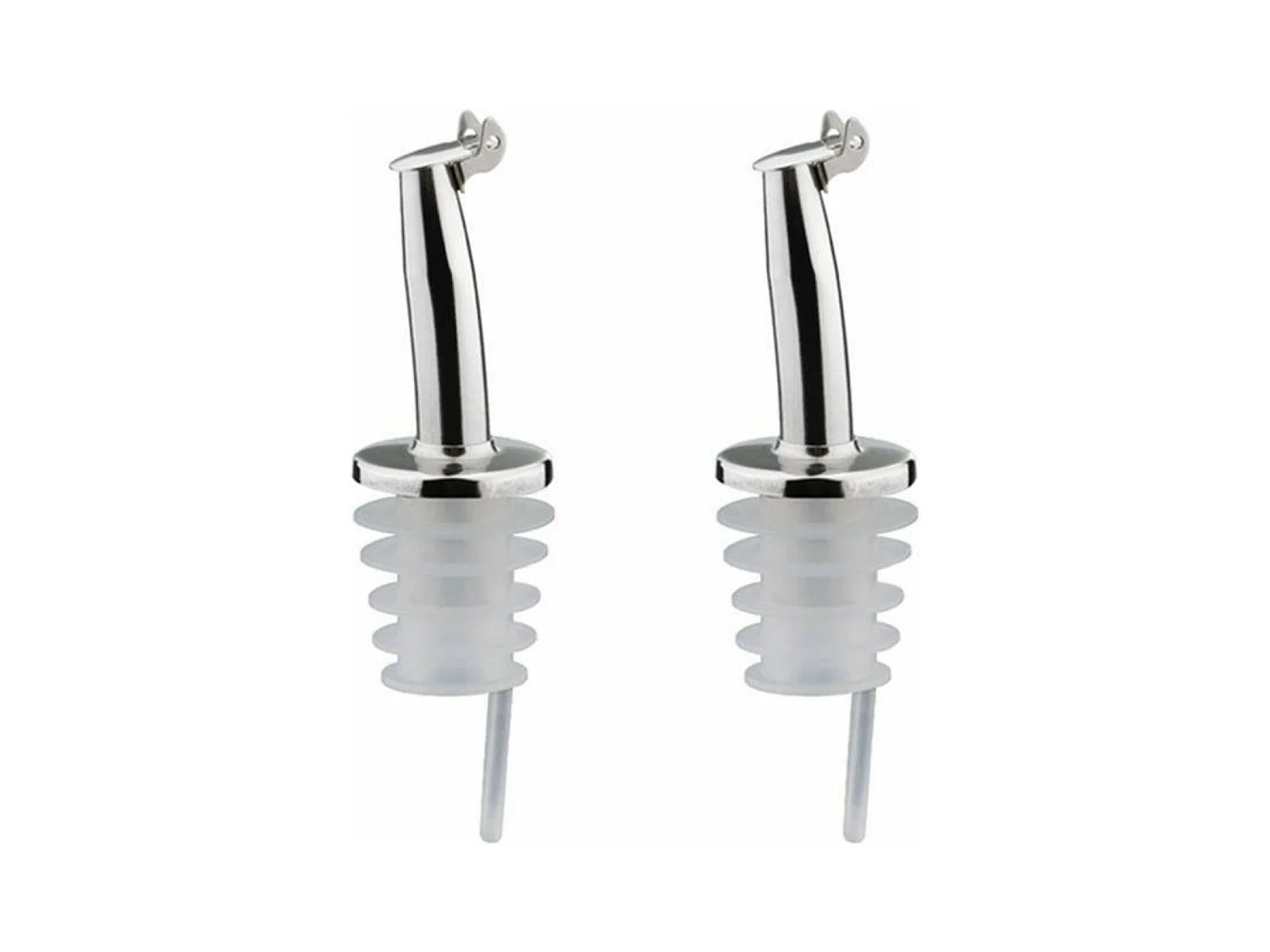 2 bouchons verseurs à clapet en inox et silicone