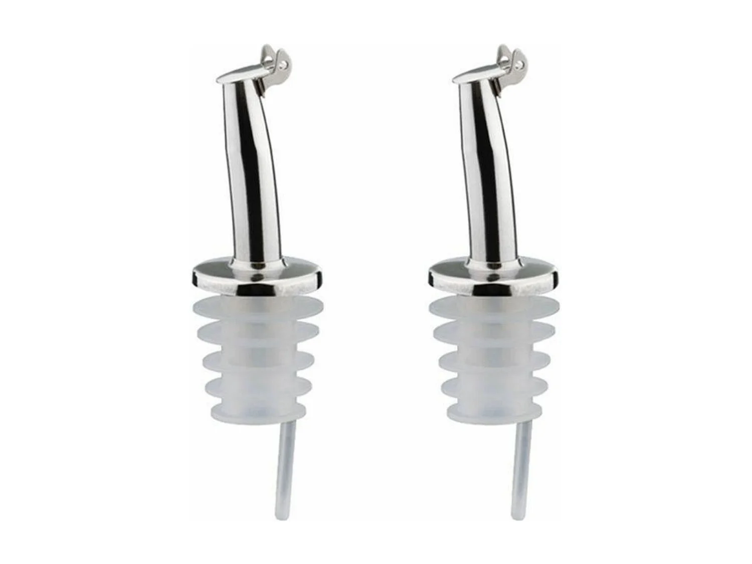 2 bouchons verseurs à clapet en inox et silicone