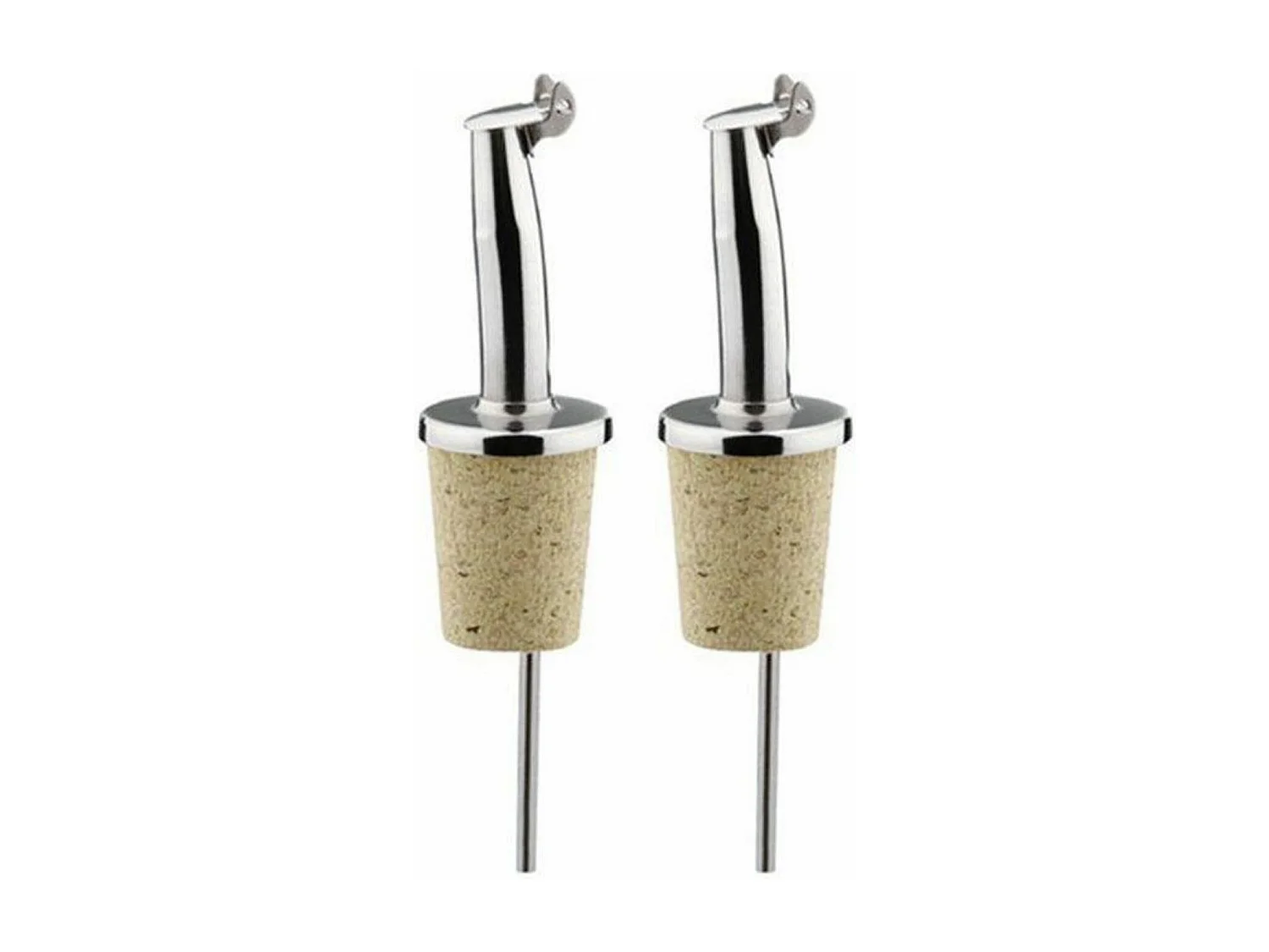 2 bouchons verseurs à clapet en inox et liège