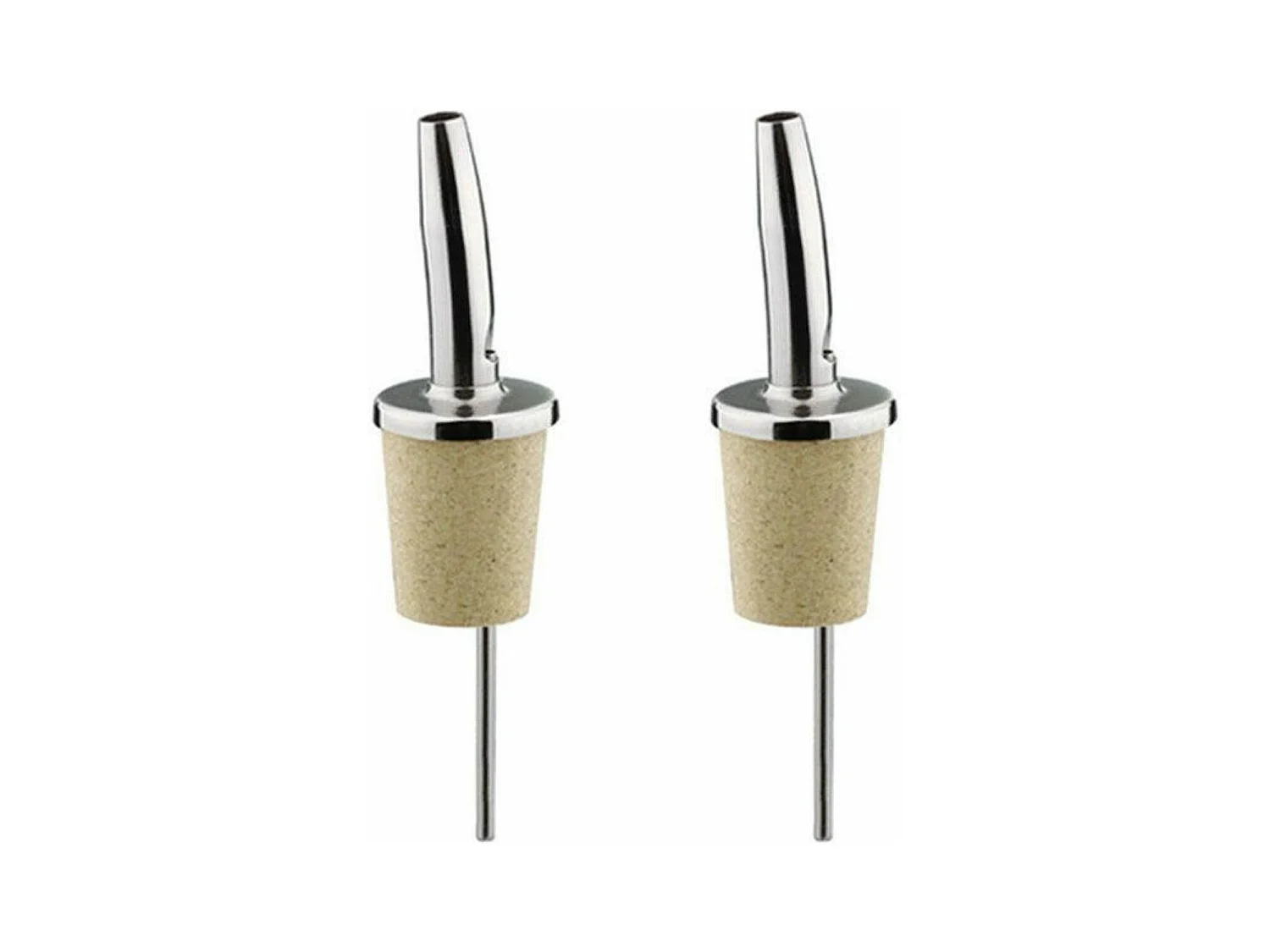 2 bouchons verseurs en inox et liège