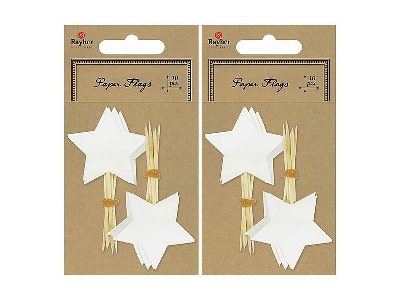 20 piques étoiles blanches