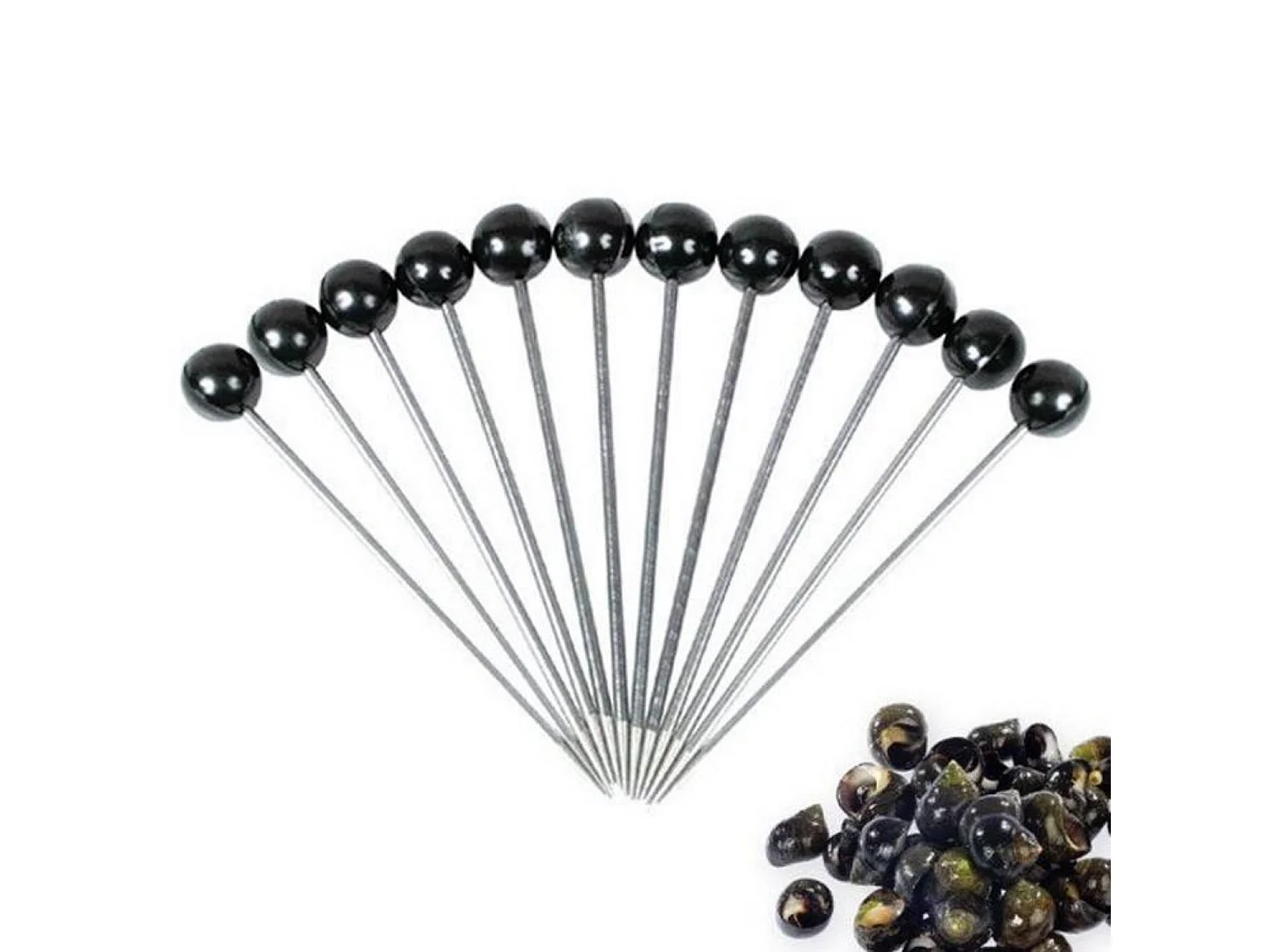 60 piques à bigorneaux à embout noir