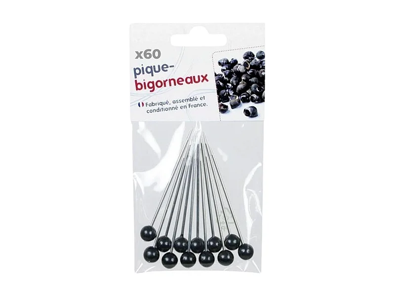 60 piques à bigorneaux à embout noir