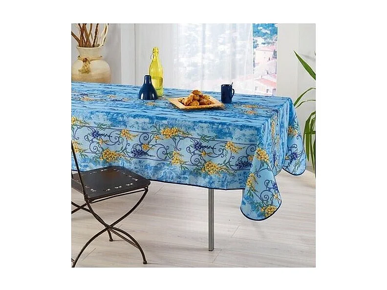 Nappe Provençale Rectangle Anti-Tâche Glycine 100% Polyester