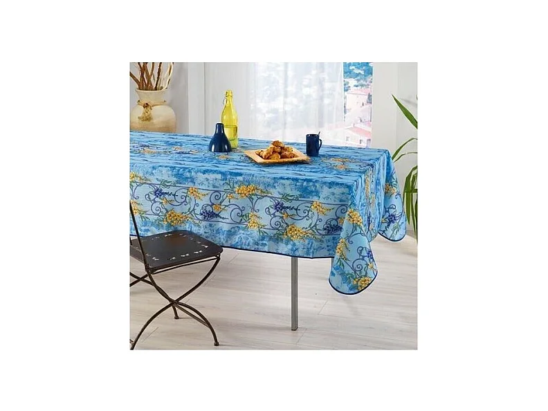 Nappe Provençale Rectangle Anti-Tâche Glycine 100% Polyester