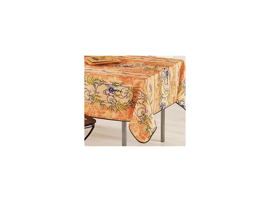 Provençaals rechthoekig vuilafstotend tafelkleed Glycine oranje polyester 150 x 300 cm