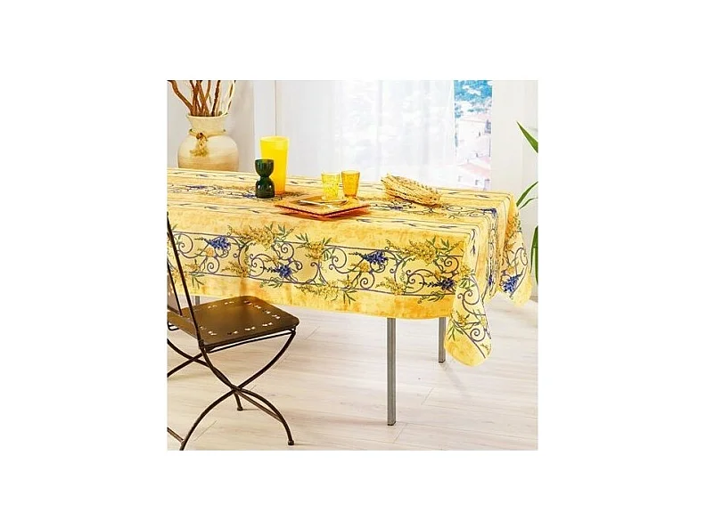 Nappe Provençale Rectangle Anti-Tâche Glycine 100% Polyester