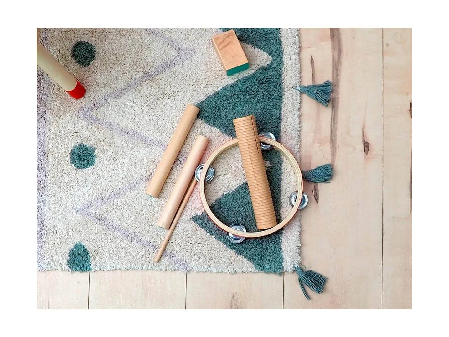 Tapis lavable en machine mini Azteca Lorena Canals Rectangulaire Berbère Fait main Tapis l