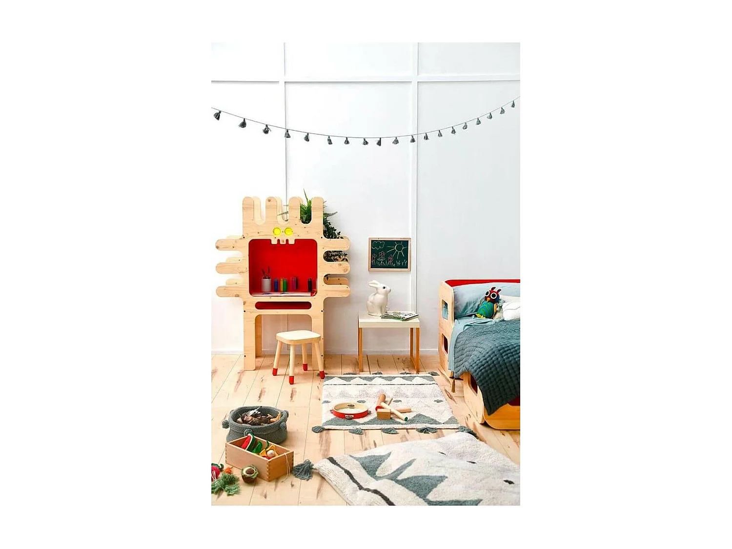 Tapis lavable en machine mini Azteca Lorena Canals Rectangulaire Berbère Fait main Tapis l