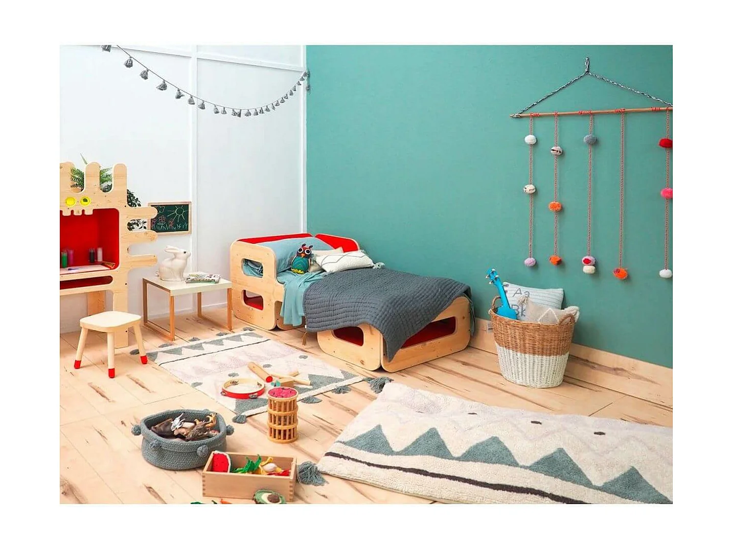 Tapis lavable en machine mini Azteca Lorena Canals Rectangulaire Berbère Fait main Tapis l