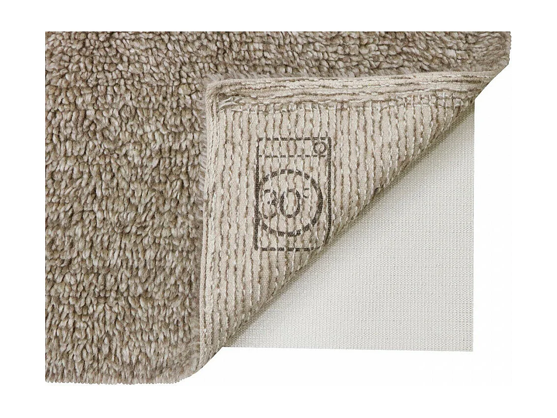 Tapis uni naturel en laine lavable en machine Tundra Rectangulaire Naturel Fait main