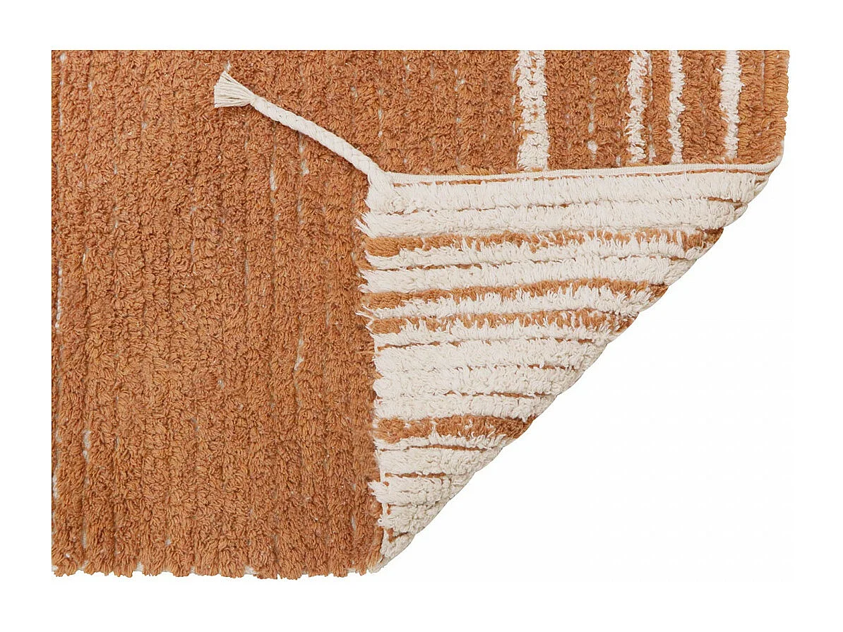 Alfombra de algodón reversible marrón y beige 120 x 160 cm