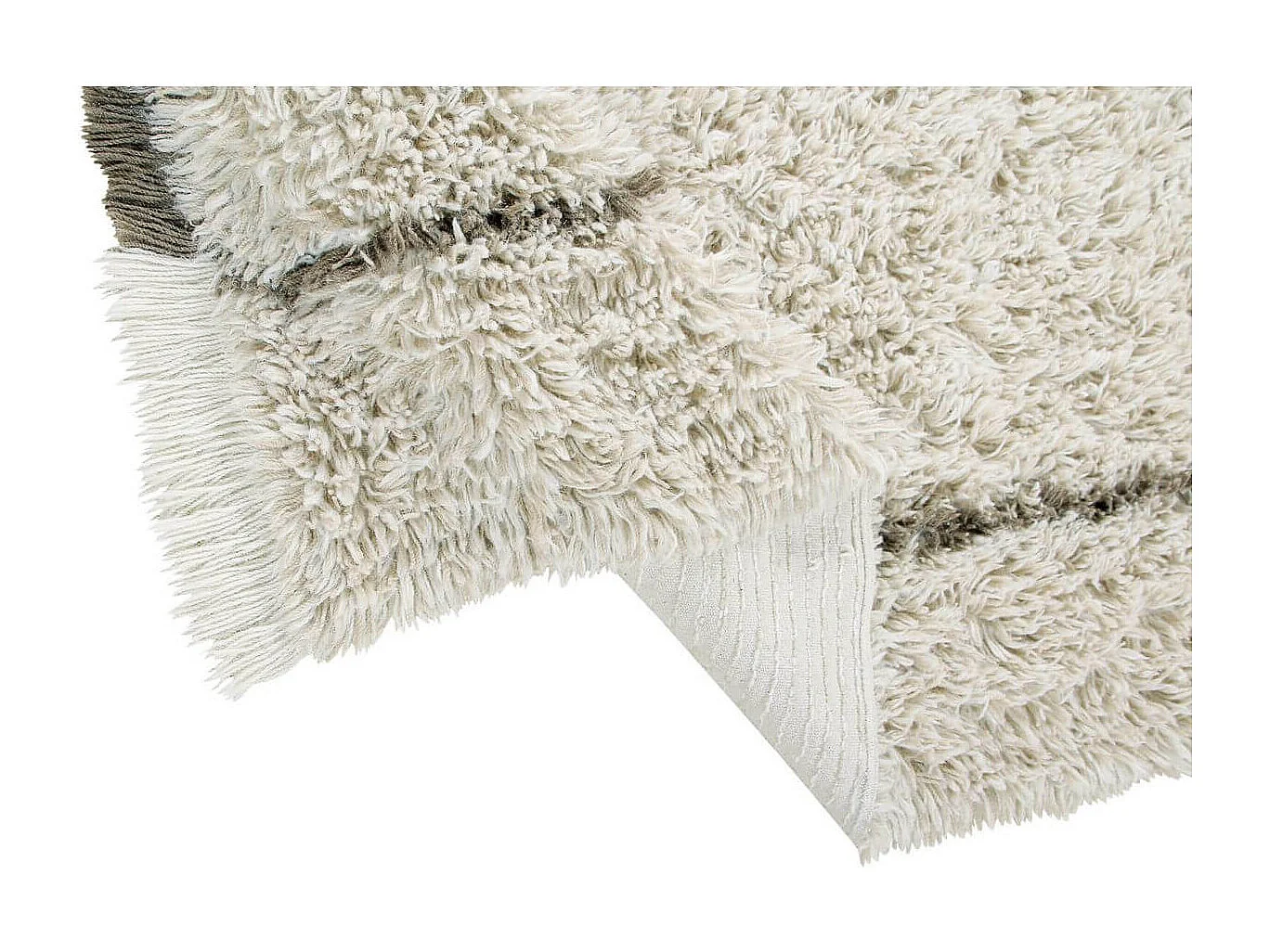 Alfombra de lana marrón natural 170 x 240 cm