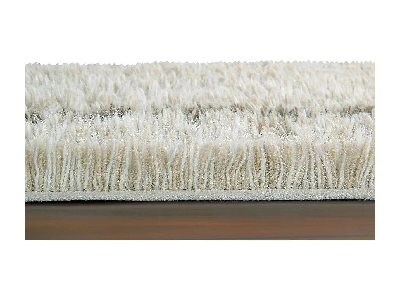 Alfombra de lana marrón natural 170 x 240 cm