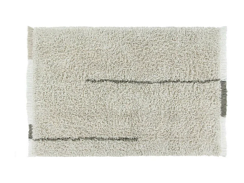 Alfombra de lana marrón natural 170 x 240 cm