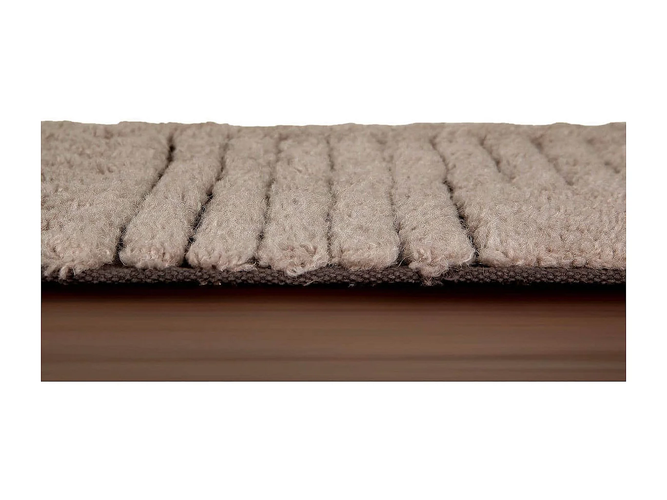 Alfombra de lana texturizada - marrón - 170 x 240 cm