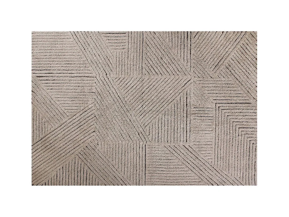 Tapis géométrique en laine lavable en machine scandinave Fields Lorena Canals Rectangulair