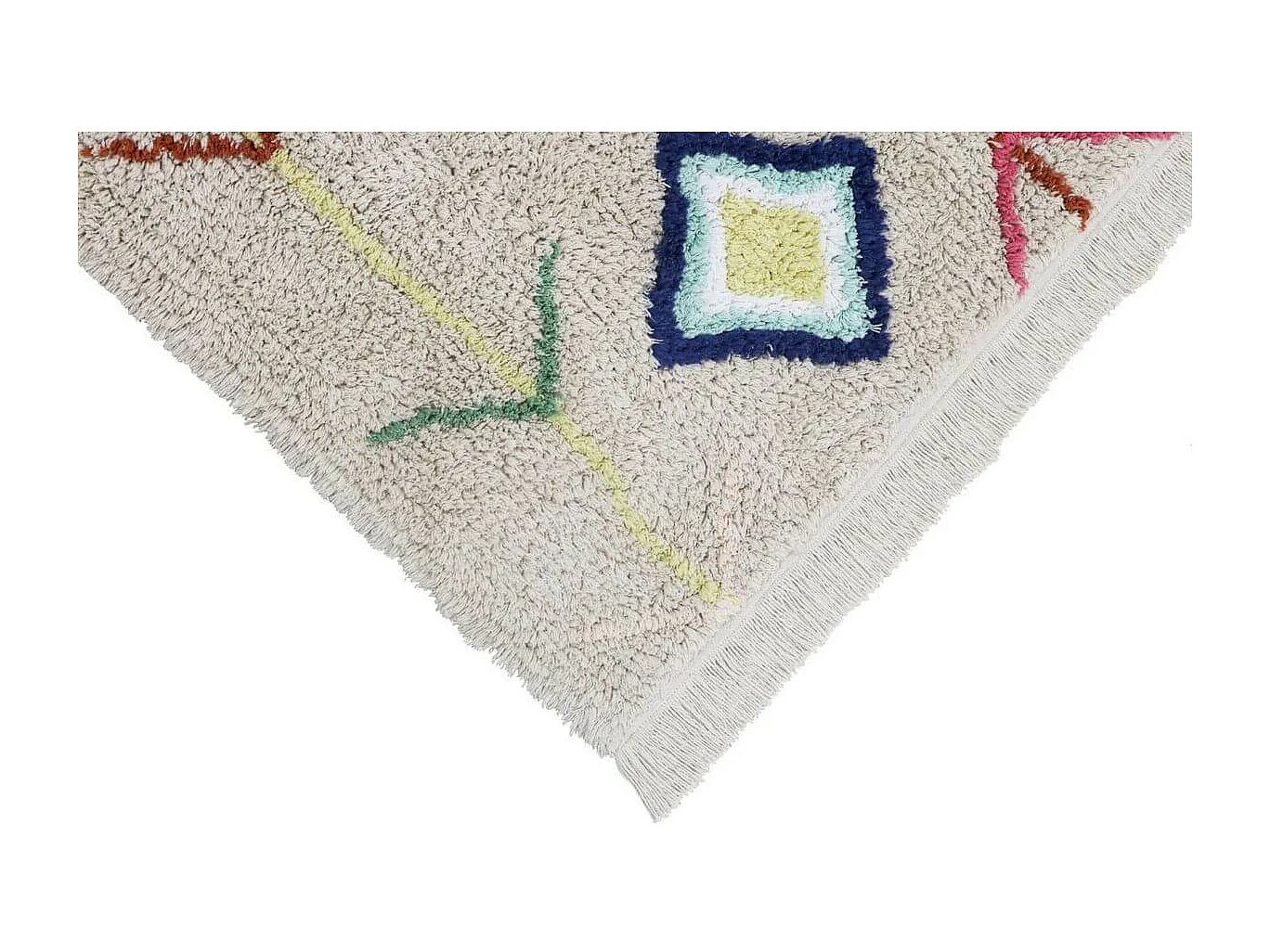 Tapis avec franges ethnique mini Kaarol Lorena Canals Rectangulaire Berbère Fait main Tapi