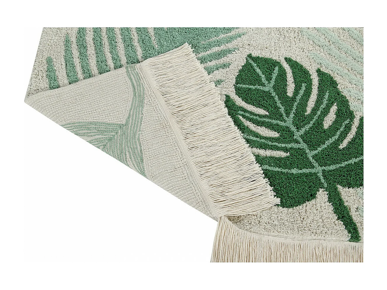 Tapis à courtes mèches lavable en machine Tropical Lorena Canals Rectangulaire Naturel Fai