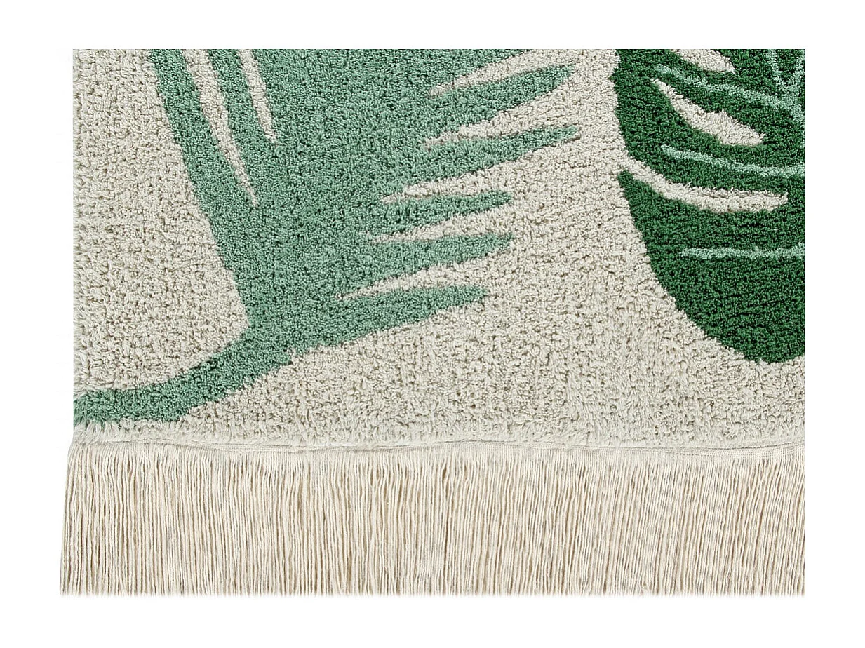 Tapis à courtes mèches lavable en machine Tropical Lorena Canals Rectangulaire Naturel Fai