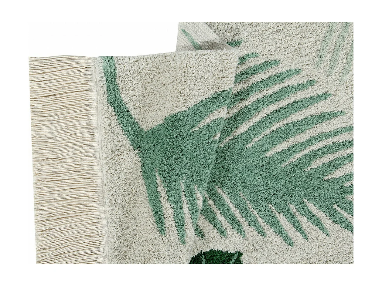 Tapis à courtes mèches lavable en machine Tropical Lorena Canals Rectangulaire Naturel Fai