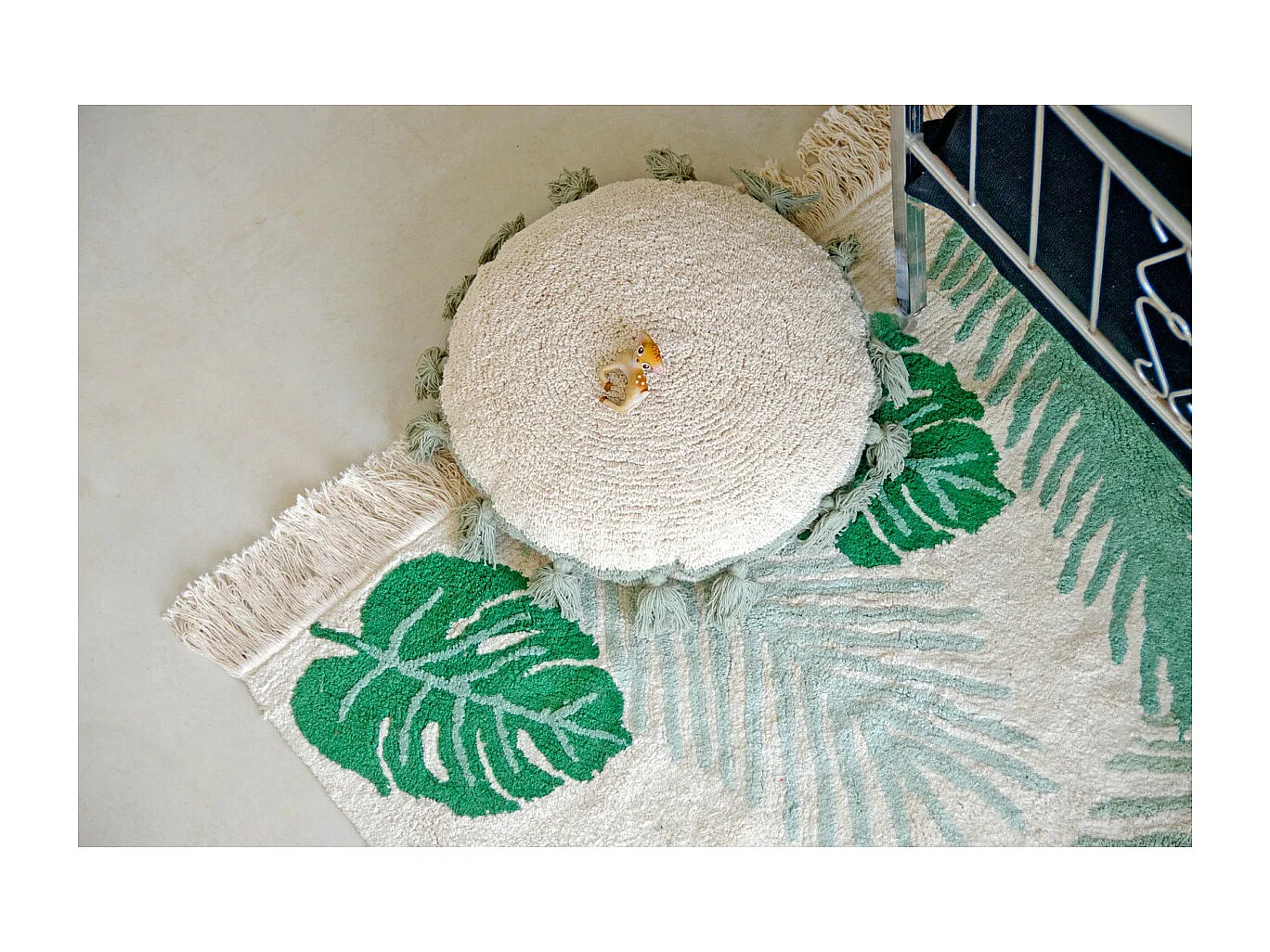 Tapis à courtes mèches lavable en machine Tropical Lorena Canals Rectangulaire Naturel Fai