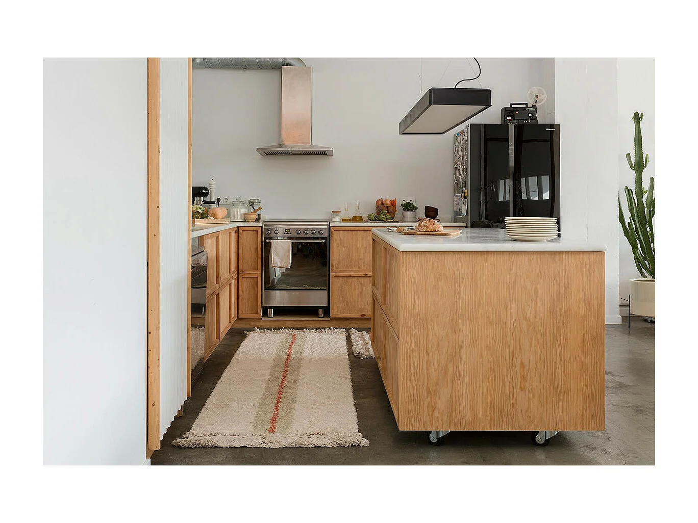 Alfombra de algodón reversible beige 170 x 240 cm