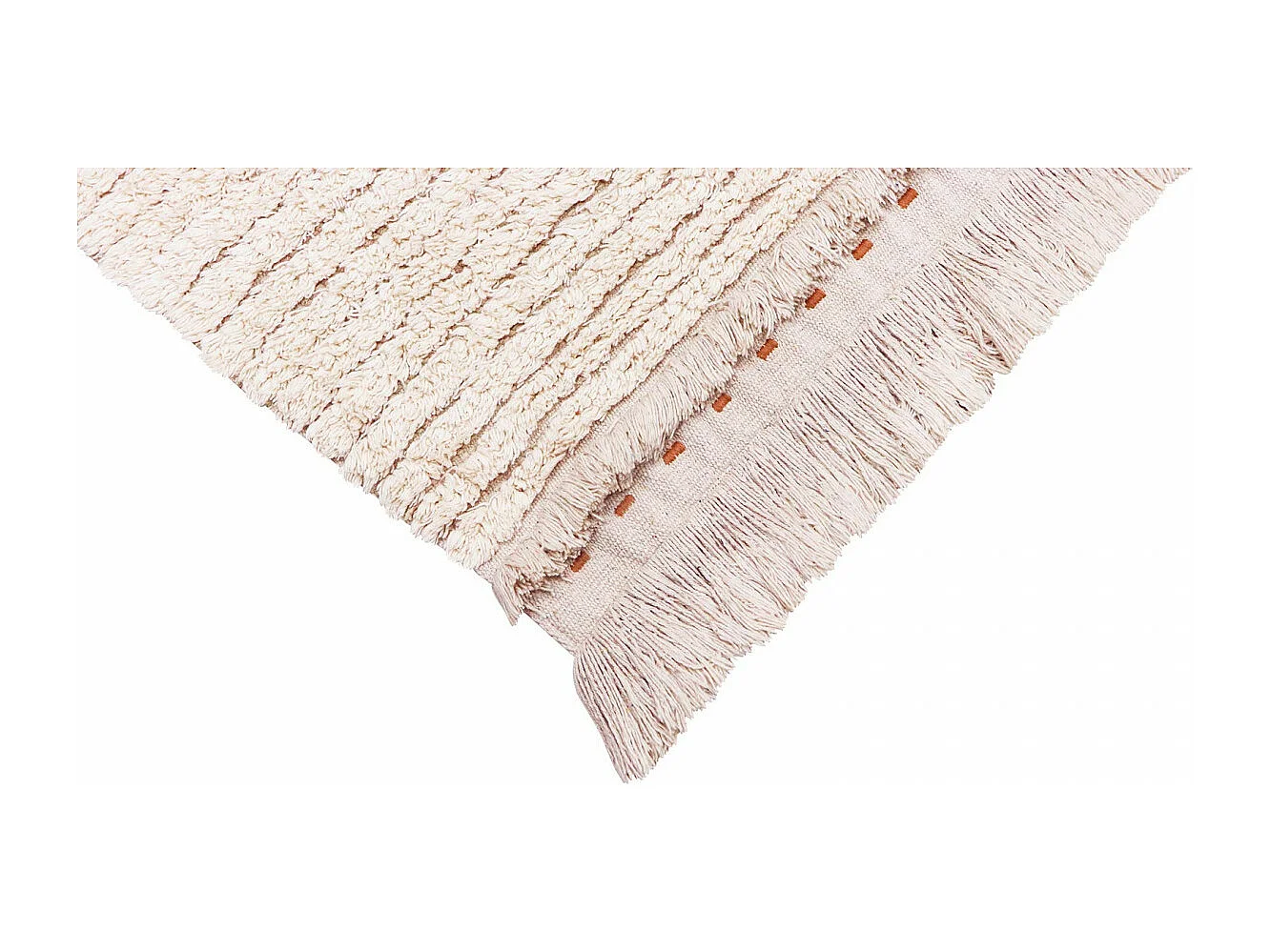 Alfombra de algodón reversible beige 170 x 240 cm