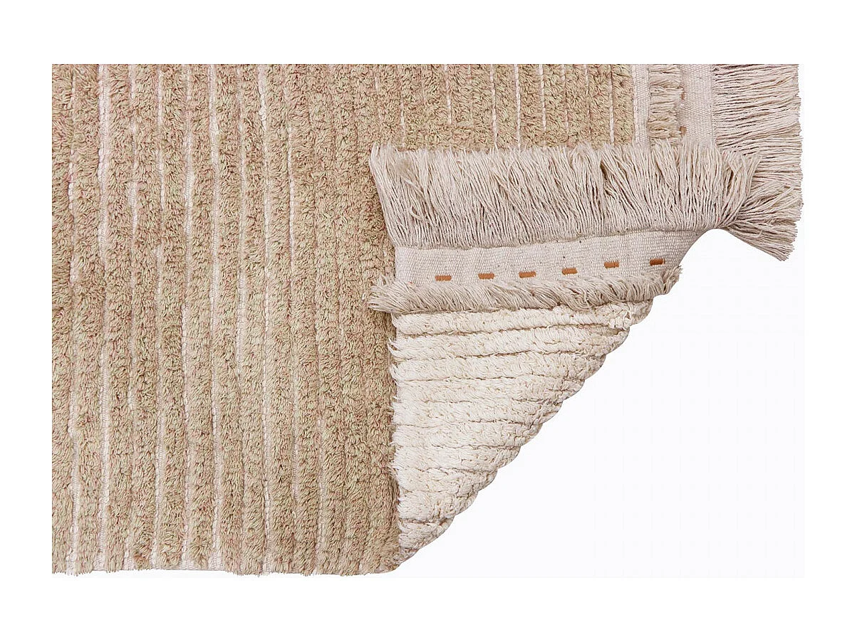 Alfombra de algodón reversible beige 170 x 240 cm