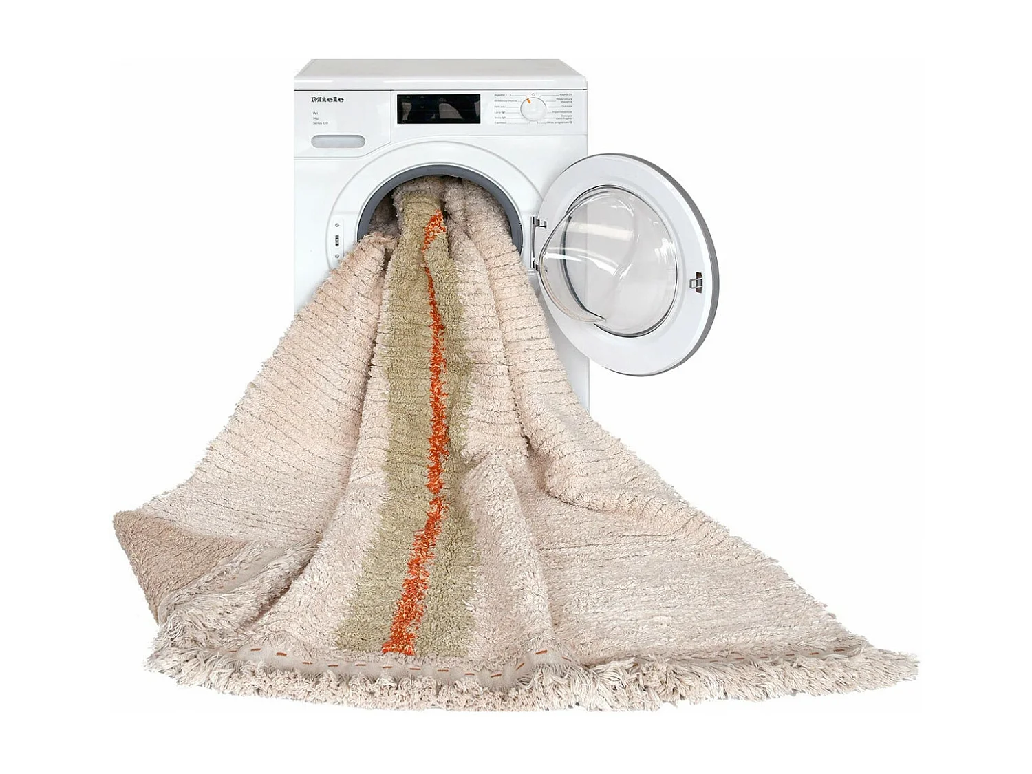 Alfombra de algodón reversible beige 170 x 240 cm