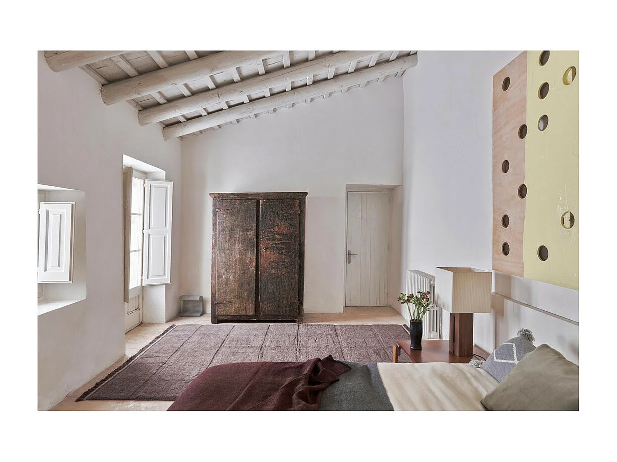 Tapis naturel en laine lavable en machine Steppe Rectangulaire Naturel Fait main