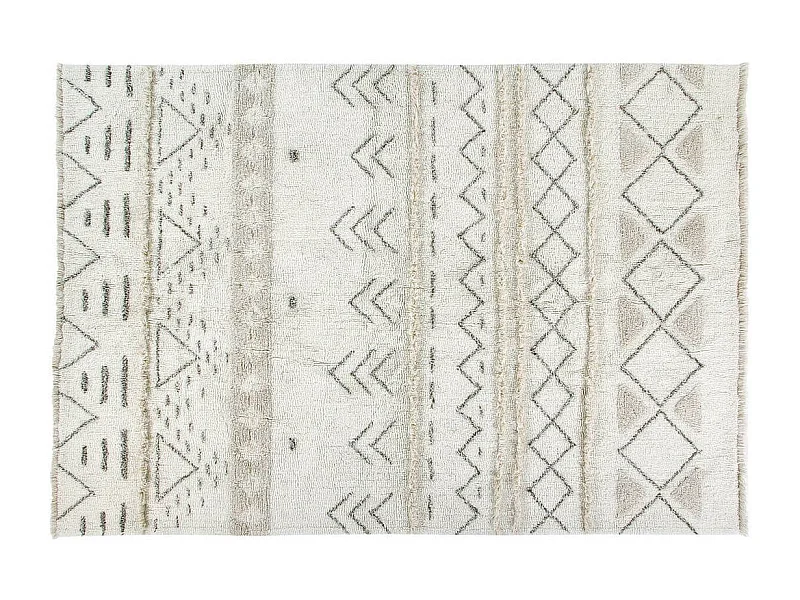 Alfombra bohemia beige con dibujos 170 x 240 cm