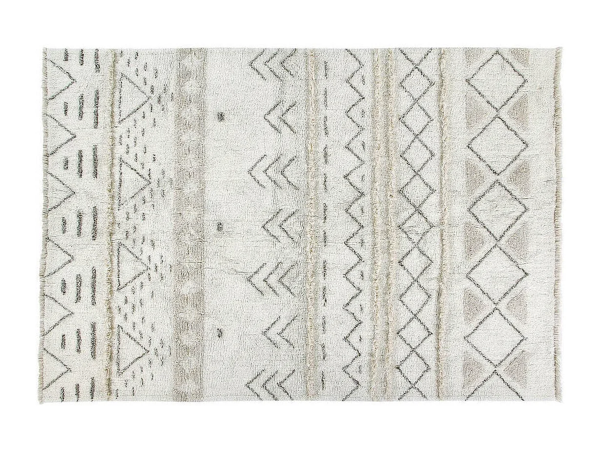 Alfombra bohemia beige con dibujos 170 x 240 cm