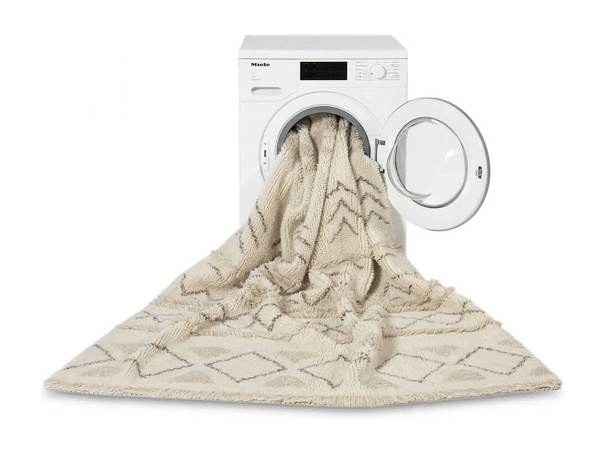 Alfombra bohemia beige con dibujos 170 x 240 cm