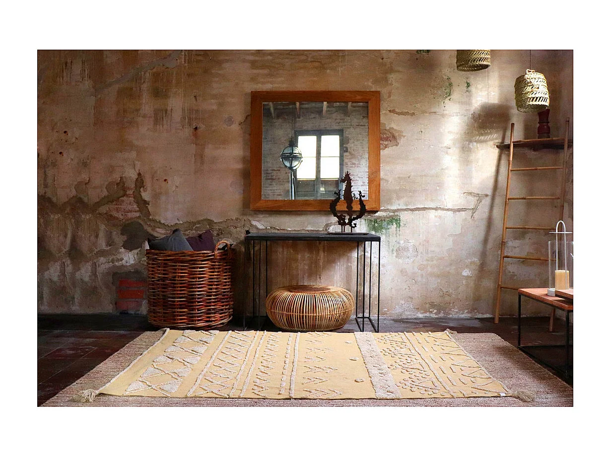 Alfombra de algodón Tribu miel - 120 x 160 cm