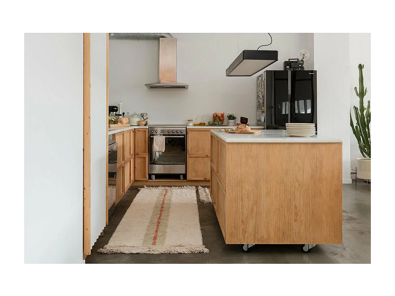 Alfombra de algodón reversible - beige - 140 x 200 cm