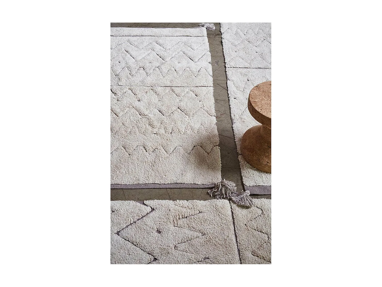 Tapis recyclé lavable en machine ethnique Azteca Lorena Canals Ronde Berbère Fait main Tap