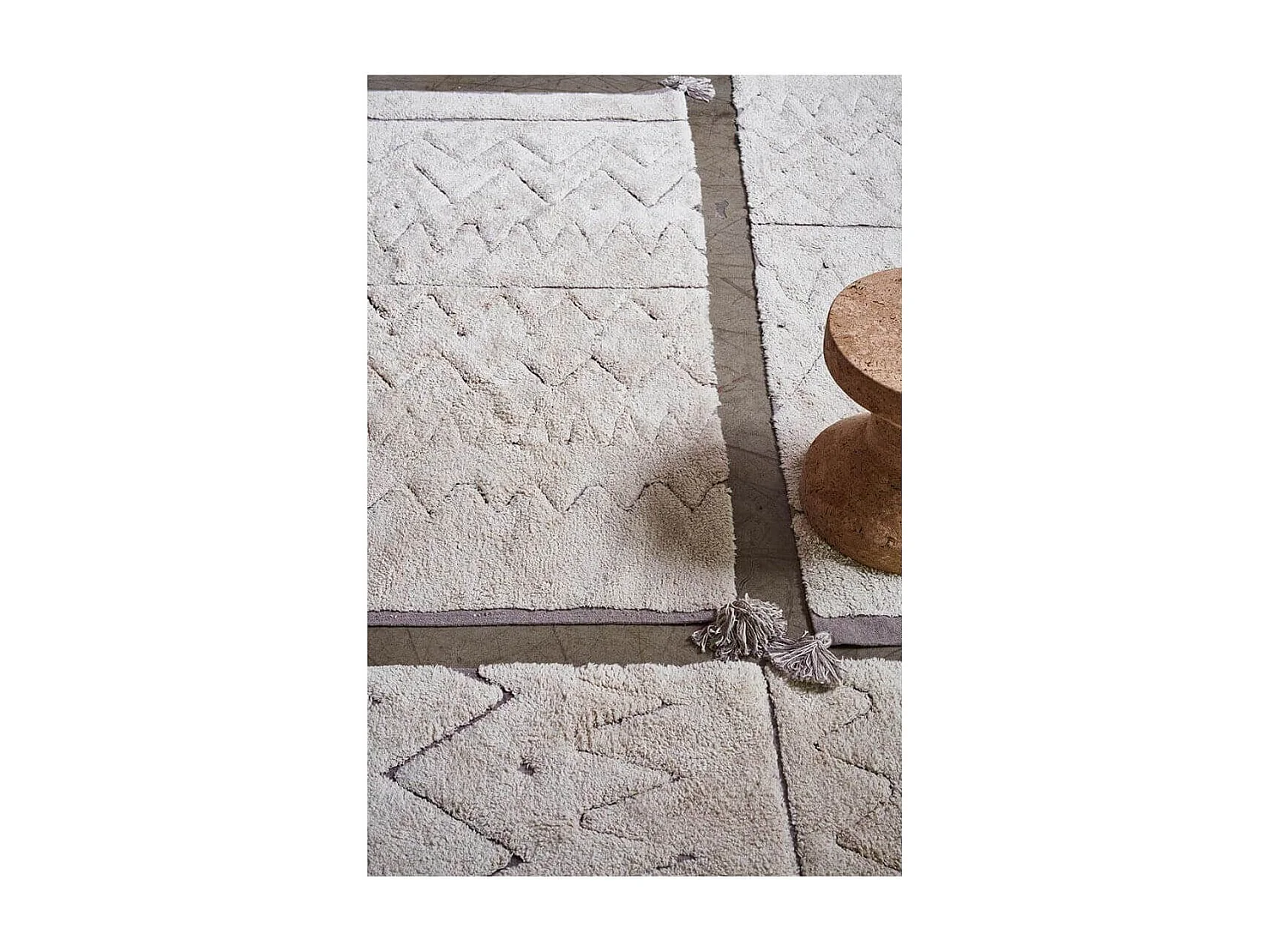 Tapis recyclé lavable en machine ethnique Azteca Lorena Canals Ronde Berbère Fait main Tap