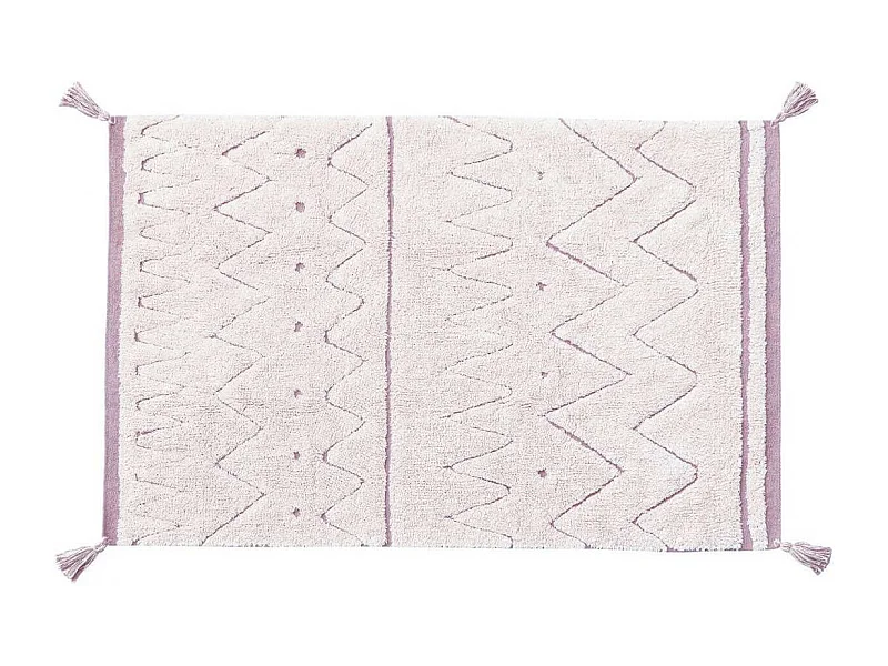 Tapis recyclé lavable en machine ethnique Azteca Lorena Canals Ronde Berbère Fait main Tap